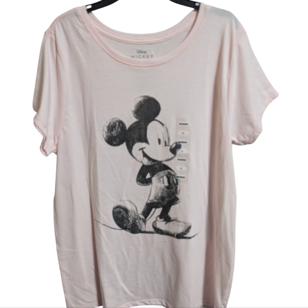 Disney Mickey Mouse Tee Shirt Sz Small Women's Light Pink Relaxed Fit W-416